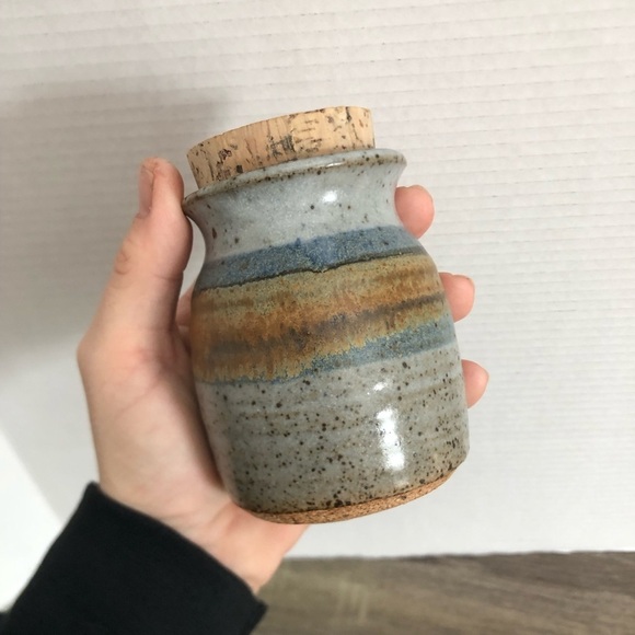 Handthrown Ceramic Jar with Cork Lid - Picture 10 of 10